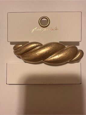 Free People oh So French Barrette- Gold Twisted Resin Hair Barrette
